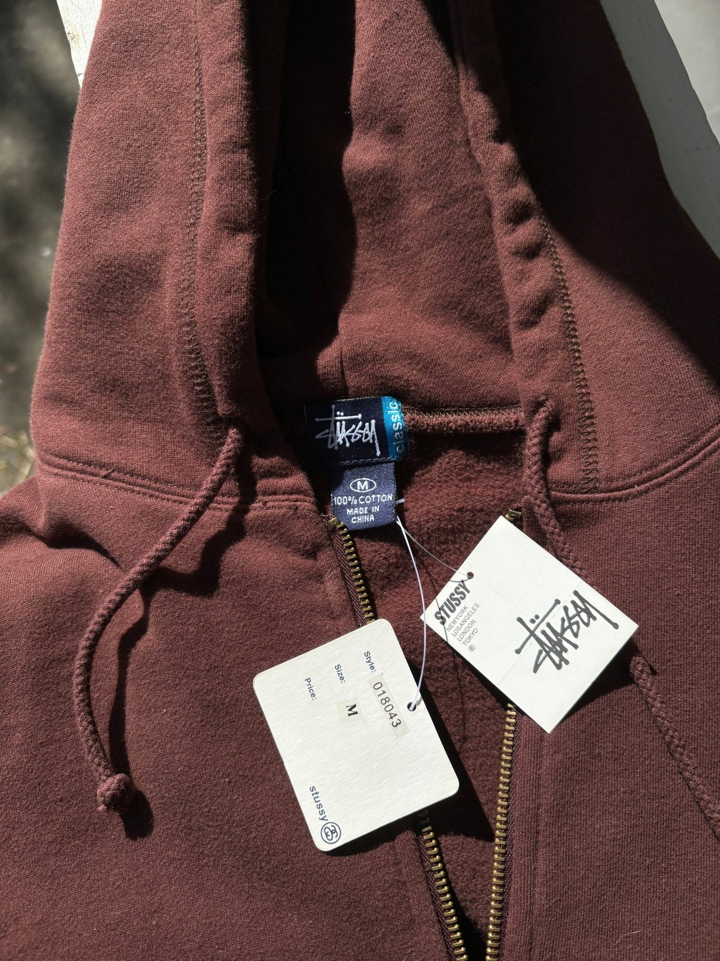 Stussy brown zip up (M)