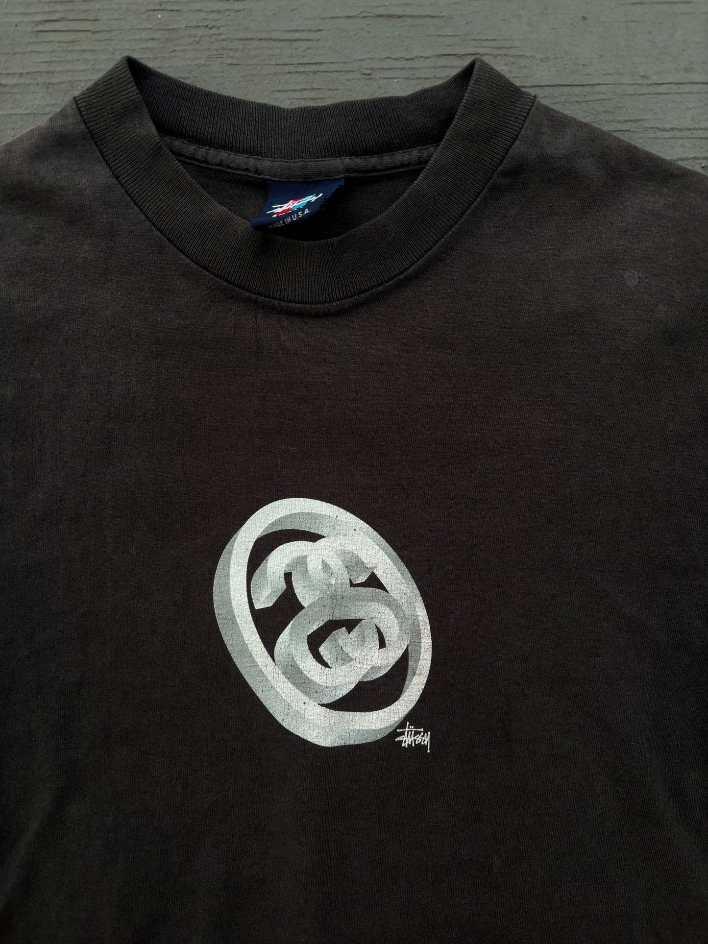 Vintage Stussy sphere logo tee (S)