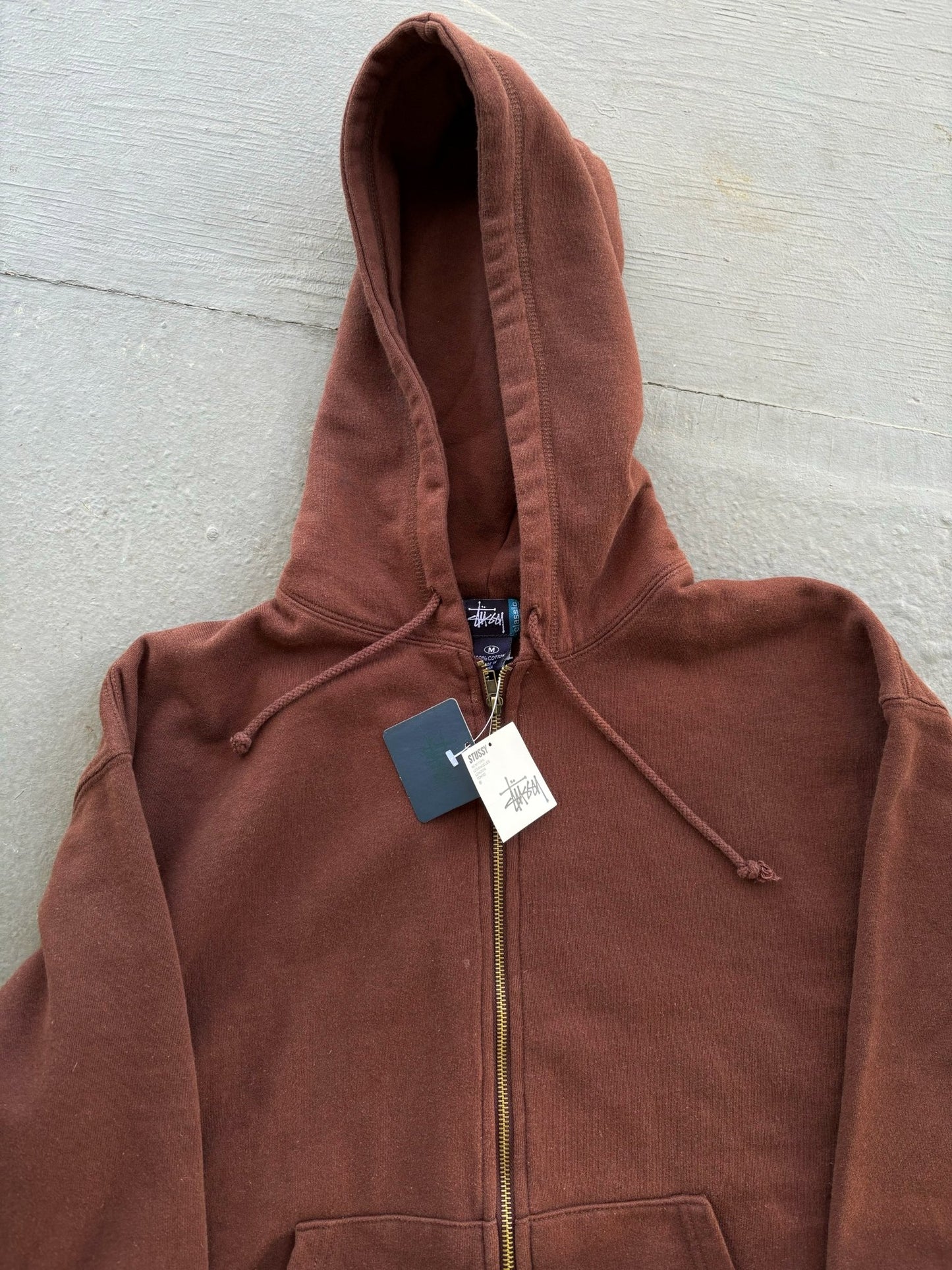 Stussy brown zip up (M)