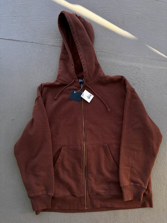 Stussy brown zip up (M)