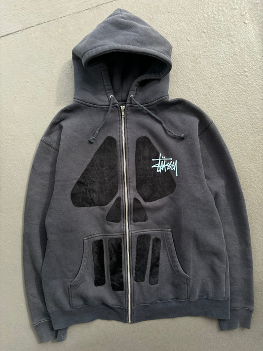 Stussy skull logo zip up (L)