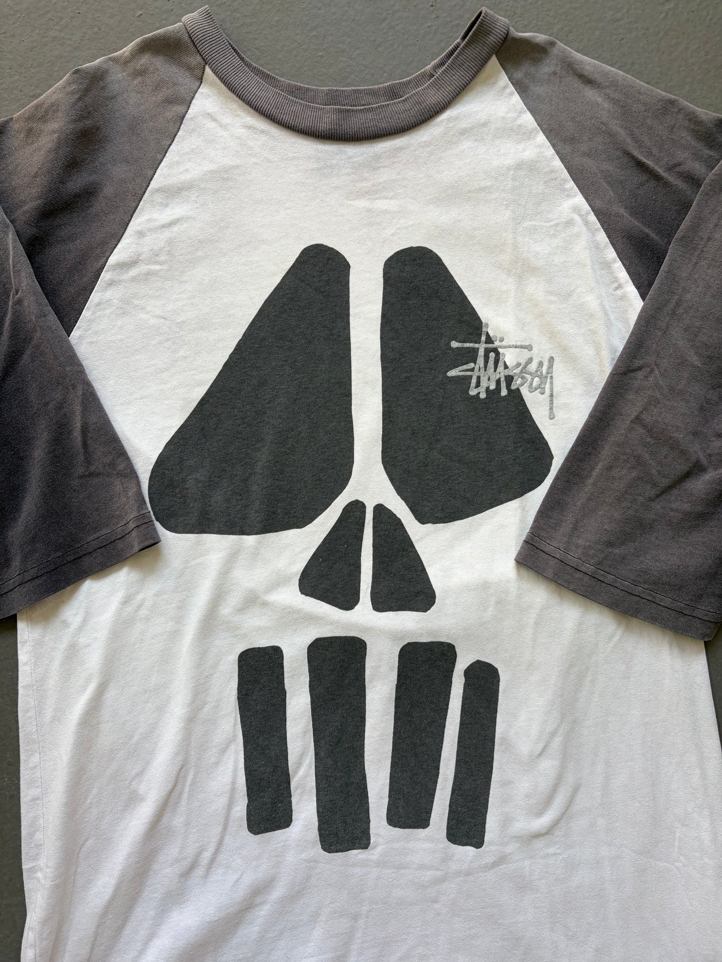 Stussy skull logo 3/4 sleeve
