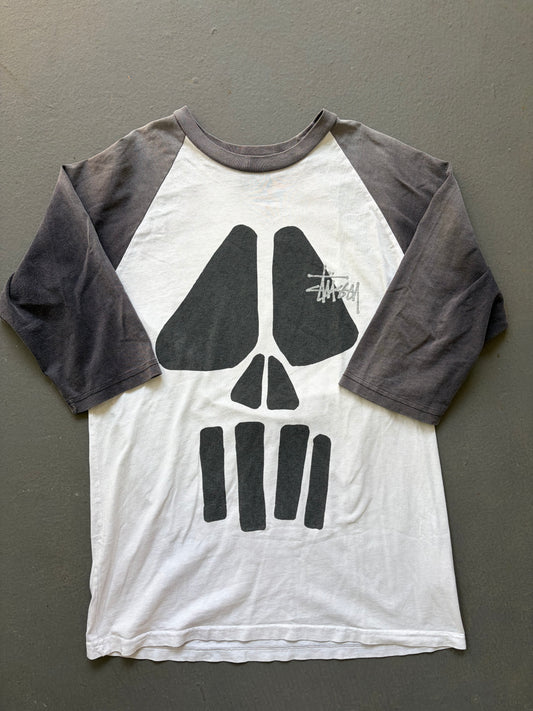 Stussy skull logo 3/4 sleeve