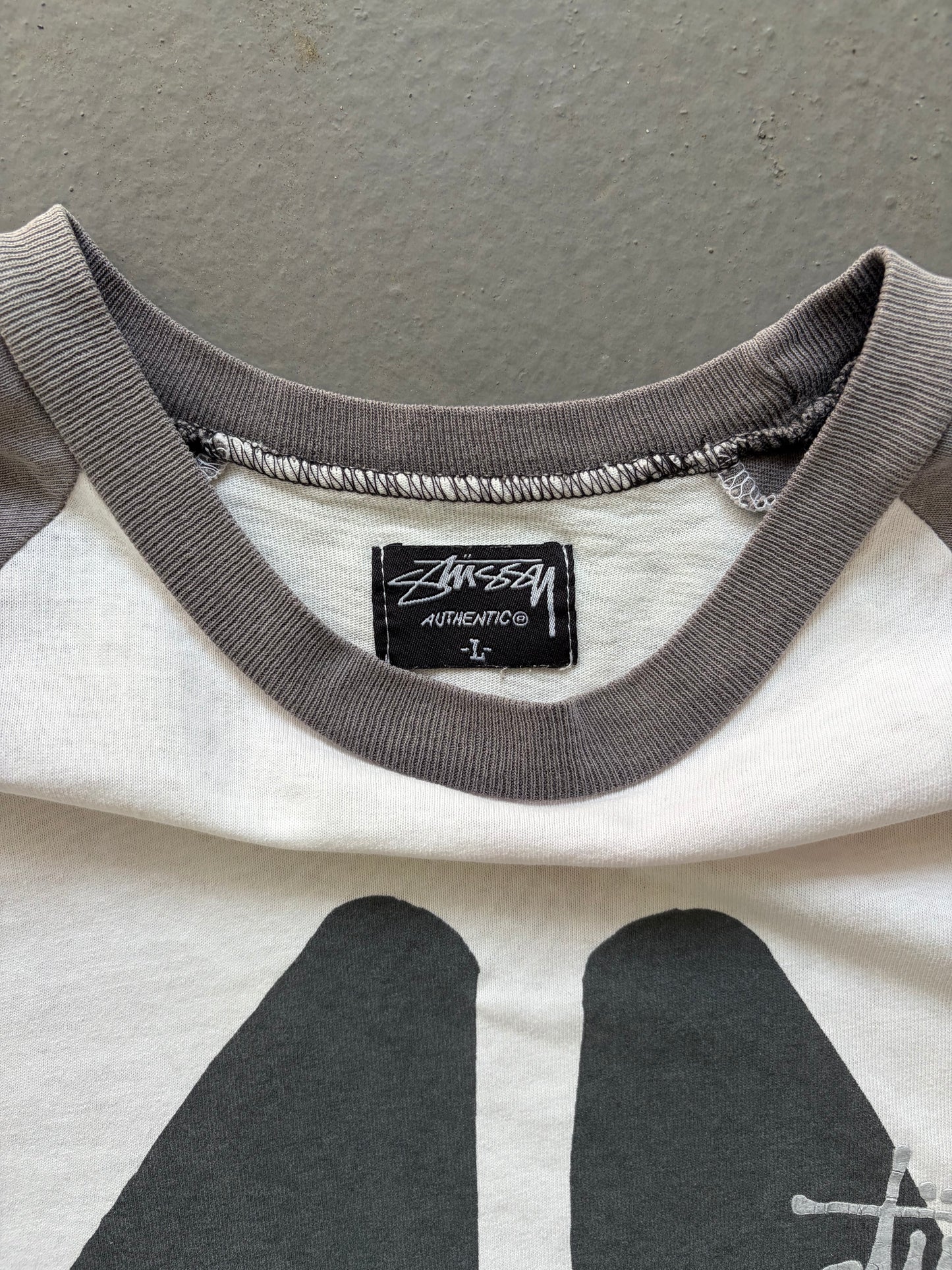 Stussy skull logo 3/4 sleeve